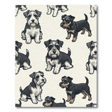 Playful Schnauzer Dog Pattern Area Rug