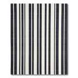 Black White Vertical Striped Woven Area Rug
