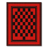 Red Bold Red Black Checkered Geometric Area Rug