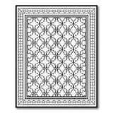 Intricate Black White Quatrefoil Persian Area Rug