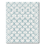 Blue and Teal Teal Geometric Diamond Lattice Area Rug