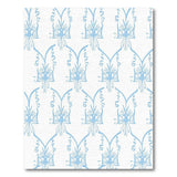 Light Blue Arched Feather Motif Area Rug