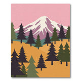 Geometric Mount Rainier Pink Forest Area Rug