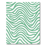 Green Green Wavy Abstract Area Rug