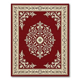 Red Traditional Persian Area Rug with Floral Medallion