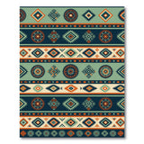 Southwestern Geometric Teal Orange Area Rug
