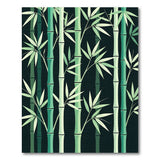 Modern Green Bamboo Stalks Area Rug