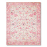 Blush Pink Floral Cream Area Rug