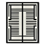Black and White Bold Black White Geometric Grid Area Rug
