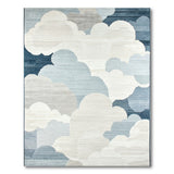 Dreamy Clouds Abstract Blue Area Rug