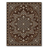 Opulent Brown Mandala Persian Area Rug