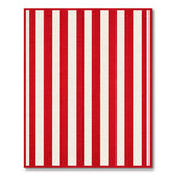 ODIKA Red and White Striped Washable Area Rug - Low Pile, Non-Slip, Pet & Kid Friendly