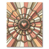 Ornate Pink Heart Mandala Area Rug