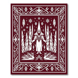 Papercut Winter Wizard Ice Forest Red Area Rug