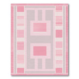 Blush Pink Grey Geometric Modern Area Rug