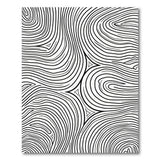 Abstract Swirl Contour Black White Area Rug
