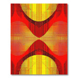 Vibrant Red Yellow Geometric Abstract Area Rug