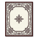 Ornate Cream Floral Border Area Rug