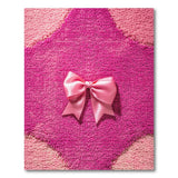 Pink Shag Diamond Rug with Satin Bow Accent