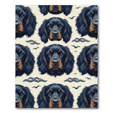 Coastal Black Setter Dog Waves Rug
