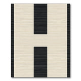 Beige Woven Area Rug with Bold Black Stripes