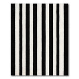 Black and White Vertical Stripe Area Rug