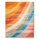 Multi-color and Patterns Vibrant Multi-Color Diagonal Stripe Area Rug