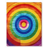 Vibrant Rainbow Concentric Circles Area Rug