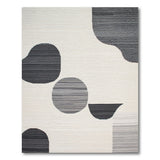 Abstract Grey Organic Shapes Beige Area Rug