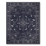 Navy Blue Distressed Vintage Deer Area Rug