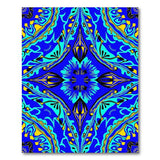 Blue Teal Mandala Floral Area Rug