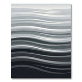 Sweeping Grey Waves Abstract Area Rug