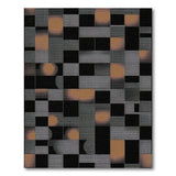Grey Modern Geometric Grey Orange Area Rug