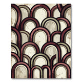 Distressed Vintage Arched Waves Area Rug