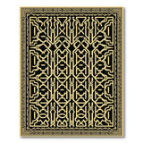 Intricate Black Gold Geometric Persian Rug