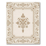 Elegant Vintage Floral Ornate Beige Rug