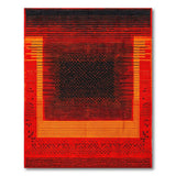 Geometric Modern Vibrant Red Geometric Modern Area Rug