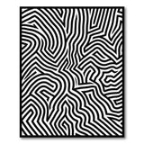 Geometric Modern Intricate Black White Maze Geometric Area Rug