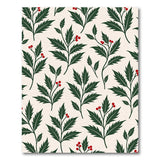 Holly Leaf Red Berry Cream Area Rug