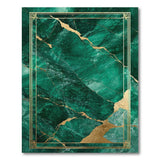 Emerald Green Marble Gold Vein Framed Area Rug