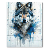 ODIKA Modern Abstract Wolf Head Washable Rug - Low Pile Non-Slip Area Rug