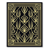 Gold Art Deco Geometric Area Rug