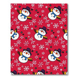 Festive Red Cartoon Snowman Area Rug