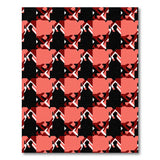Bold Black Red Geometric Silhouette Area Rug