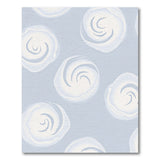 Swirling White Roses Grey Area Rug