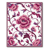ODIKA Pink Vintage Floral Washable Rug - Low Pile Non-Slip Area Rug