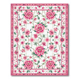 Exquisite Pink Peony Floral Vintage Rug
