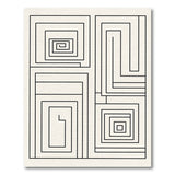 Geometric Labyrinth Line Art Area Rug