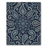 Navy Paisley Mandala Area Rug