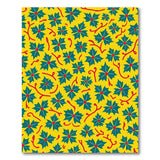 Sunny Yellow Teal Holly Berry Pattern Area Rug